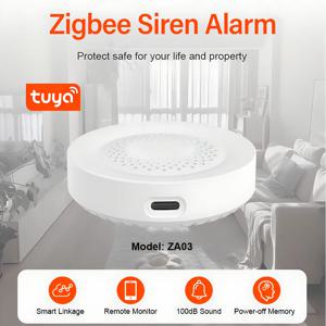 Tuya ZigBee 사이렌 알람, 100dB 사운드, 32 옵션 알람 사운드, Tuya Zigbee 허브 지지대 알렉사 및 구글 스마트 스피커로 작동