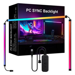 스마트 앰비언트 TV PC 디스플레이 동기화 컴퓨터 모니터 백라이트 LED 스트립 조명, RGB 컬러, DIY 게임 휴일 분위기 장식 램프