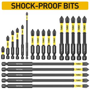 미끄럼 방지 및 충격 방지 스크루드라이버 비트, 높은 경도, 강한 자석, Ph2 스크루드라이버 세트, 25mm, 50mm, 65mm, 70mm, 90mm, 150mm