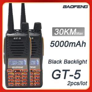 2PCS 10W BAOFENG GT-5 고출력 전문 워키 토키 장거리 듀얼 밴드 CB 햄 uv82 양방향 라디오 송수신기