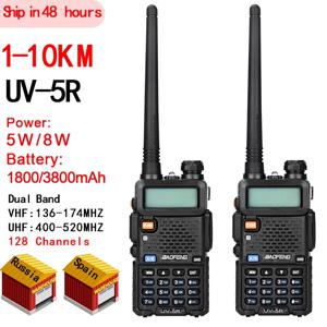 Baofeng 워키토키 UV-5R 양방향 라디오 cb무전기 커뮤니케이터, 햄 레이도 Baofeng uv 5r 용, 5W, 8W, 1800, 3800mah 배터리, 2 개