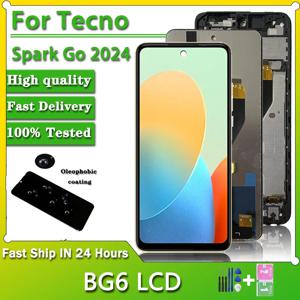 터치 디지타이저 조립 패널 교체 부품, Tecno Spark GO 2024 LCDTecno BG6 디스플레이 스크린, 6.6 인치 LCD