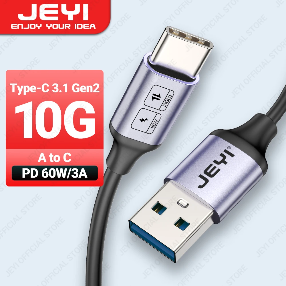 JEYI USB A to C 타입 케이블 60W 고속 충전 10Gbps 데이터 코드 USB 충전기, 삼성에 적합한 샤오미 HTC 레드미 화웨이 휴대폰 USB-C