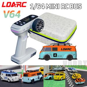 LDARC V64 1/64 미니 RC 시뮬레이션 전기 리모컨 모델 자동차, 탁상 버스 차량, RTR 2.4GHz 성인 어린이 장난감