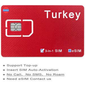 터키 선불 데이터 심/eSIM 카드, 터키 여행 5G / 4G 인터넷 심 카드, 터키 해외 여행 데이터 카드