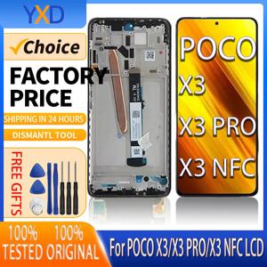 LCD 디스플레이 터치 스크린 디지타이저 어셈블리, 샤오미 POCO X3 PRO NFC LCD 스크린 교체, 6.67 인치