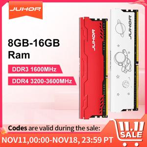 JUHOR 램 데스크탑 메모리, DDR3, 1600MHz, 8GB, 16GB, DDR4, 8GB, 16GB, 2666MHz, 3600MHz, 3200MHz