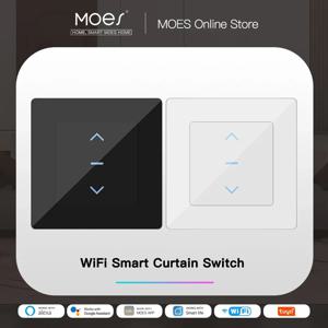 와이파이 스마트 커튼 스위치 터치 디자인, 전동 커튼 및 롤러 블라인드용, 투야 스마트 라이프 앱, 알렉사, 구글과 함께 작동