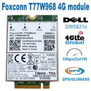 델 5420 5424 7424 7400 노트북용 FDD-LTE TDD-LTE 4G 모듈, T77W968 DW5821e X20 LTE Cat16, 1Gbps