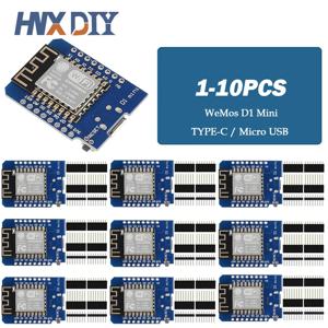 USB Wemos 와이파이 개발 보드, D1 미니 Nodemcu, ESP8266, ESP-12 ESP-12F, CH340 V2, 3.3V, 1-10 개