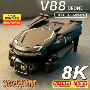 미니 V88 드론 8K 전문 HD 항공 사진 5G GPS 리모컨 항공기, HD 듀얼 카메라 쿼드콥터 장난감 UAV, 신제품