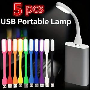 미니 USB LED 독서 램프, 휴대용 책 램프, 캠핑 야간 조명, LED 에너지 절약 조명, 노트북 컴퓨터, 무작위 색상, 5 개