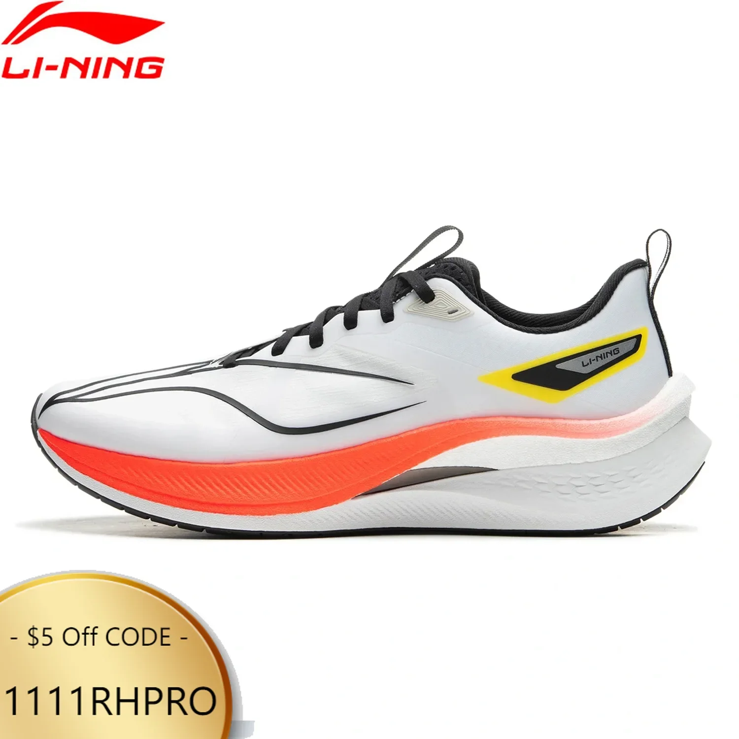 Li-Ning 남성용 RED HARE 7 프로 레이싱 러닝화, 붐 쿠션, 안정적인 스포츠 신발, 통기성 웨어러블 라이트 스니커즈, ARPU007