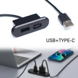 탁상용 매립형 소켓, 사무실 침실용 USB-A 1 개, C타입 1 개, 내장형 숨겨진 전원 콘센트, 1.2m 익스텐션 코드