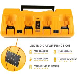 디월트용 고속 충전기, DCB104, 12V-18V, 4 포트 리튬 배터리 동시 충전기, DCB204, DCB205, DCB127, DCB105