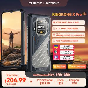 [월드 프리미어] CUBOT KINGKONG X PRO, 견고한 스마트폰 5G, Dimensity 8200, 4nm, 3.1GHz, 144Hz 6.72