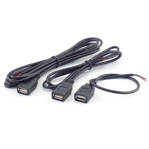 0.3/1/2M USB 2.0 유형 A 암 2 핀 DIY 연장 전원 케이블, DC 5V 전원 공급 장치 어댑터 충전 커넥터 와이어 H10