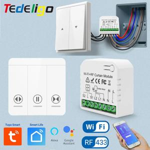 Tedeligo 와이파이 RF 스마트 커튼 스위치 모듈, 스마트 홈 롤러 셔터 차고 컨트롤러, 무선 벽 스위치, 알렉사, 110V, 120V ,220V, 230V, 240V