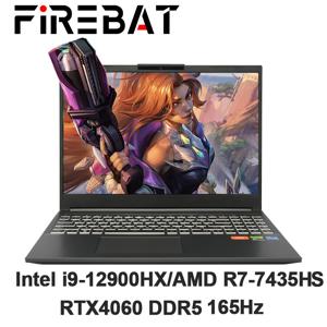 FIREBAT T6A-X 게이밍 노트북, 인텔 i9-12900HX, AMD, R7-7435HS RTX 4060, DDR5 165Hz, 2.5K, Wifi6, BT5.1, 32GB, 1TB, 16 인치