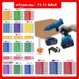 WOYOFADA 전기 핫멜트 글루건, 마키타 18V 배터리용 무선 전기 접착제 그랩, 11mm 접착제 스틱, 핫멜트 용접 에어건