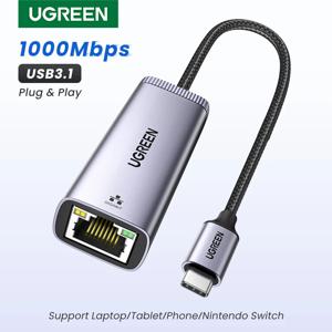 UGREEN USB C 이더넷 어댑터 1000/100Mbps USB LAN RJ45 썬더 볼트 3 노트북 맥북 삼성 아이패드 USB 이더넷 네트워크 카드