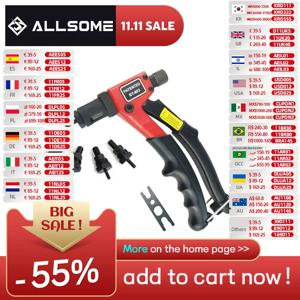 ALLSOME BT-603 수동 리베터 건 핸드 리벳 도구 키트, 리벳 너트 설정 도구, 너트 세터 M3, M4, M5, M6