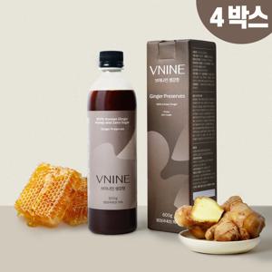 브이나인 생강청 생강진액 생강차 600 g x 4병 벌꿀