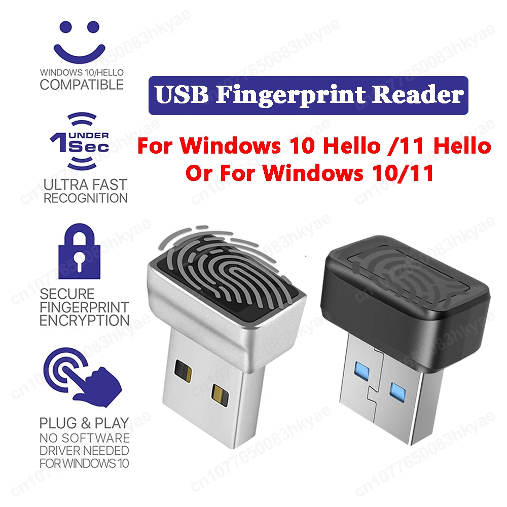 Windows 10/11 용 USB 지문 키 리더, Hello 보안 키, 생체 스캐너, PC 지문 센서 모듈, 암호 없음