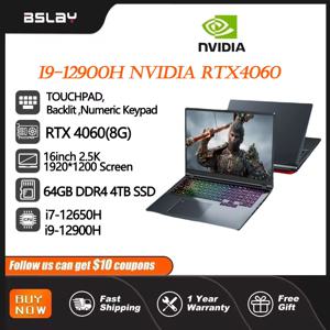 휴대용 게이밍 노트북, 인텔 코어 i9-12900H, NVIDIA RTX 4060, 8G, 64GB, RMD, 4TB SSD, DDR4, 윈도우 11, HD 카메라, WiFi6, 16 인치