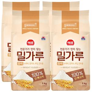 해표 중력 밀가루 1kg 4개