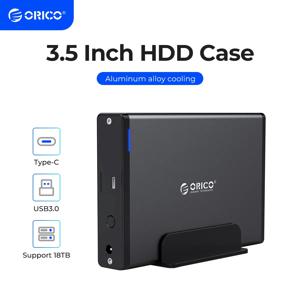 ORICO 외장 하드 드라이브 리더기, 3.5 인치 HDD 케이스, C타입 및 USB3.0 하드 드라이브 인클로저, SATA-USB 3.1, 2.5 인치, 3.5 인치 HDD