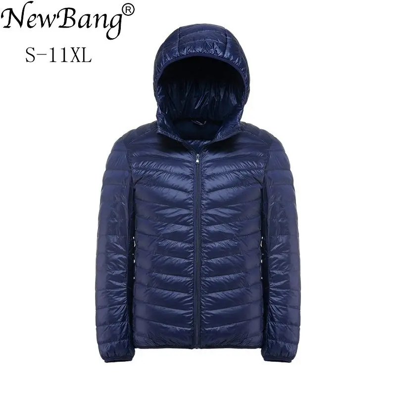 NewBang 11XL 10XL 큰 사이즈 다운 코트 남성 울트라 라이트 다운 재킷 남성 윈드 브레이커 깃털 Lightweigt 후드 겨울 파카