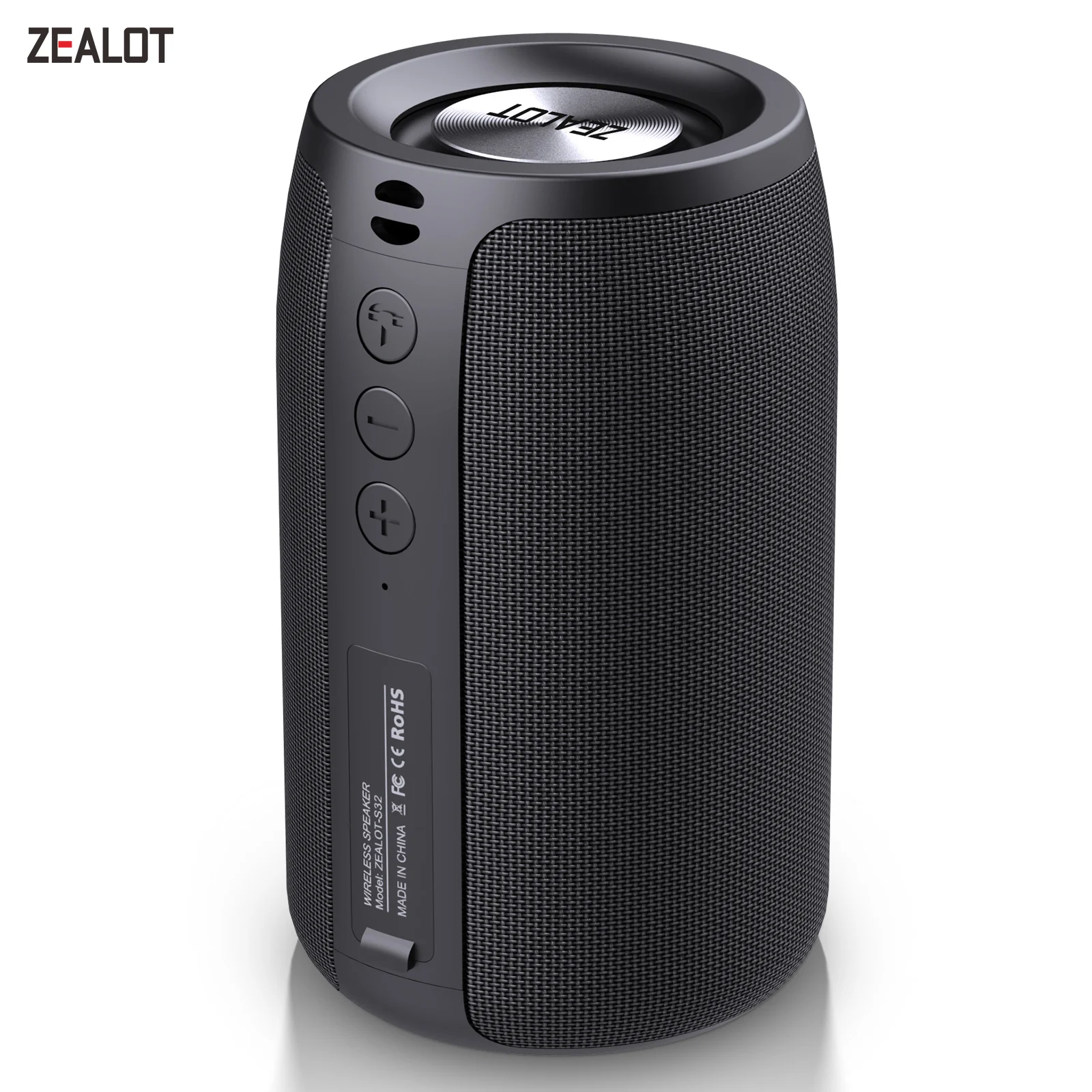 ZEALOT S32 무선 블루투스 스피커 미니 휴대용 HIFI 서브 우퍼 스피커 fm 라디오 열 지원 TF, TWS, USB 플래시 드라이브