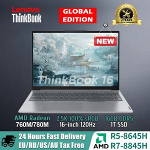 Lenovo ThinkBook 16 노트북 2024, Ryzen R5 8645H/R7 8845H Radeon 780M 16G RAM 1T SSD 16 인치 2.5K 120Hz 스크린 노트북 슬림 PC