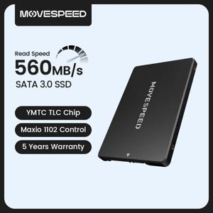 MOVESPEED SATA 3.0 SSD 내장 솔리드 스테이트 드라이브, TLC 칩, 2.5 인치 SSD SATA III 드라이브, 데스크탑 노트북용, 560 MB/s