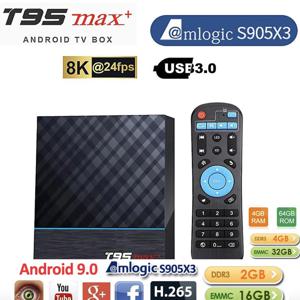 T95 MAX 플러스 Amlogic S905X3 TV 박스, 안드로이드 9.0, 8K 100M 랜, 2.4G 5G 와이파이 HDR 대 Mecool Km2 플러스