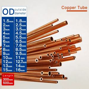 원형 구리 합금 파이프, 스트레이트 레드 구리, 정확한 두께 0.2-2, 구리 튜브 OD1.5-16mm 길이 300 500mm