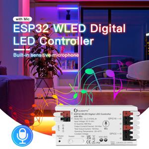 ESP32 WLED LED 컨트롤러 마이크, 음악 동적 RGB IC DIY 앱, WS2811 WS2812 SK6812 TM1814 WS2813 WS2815 스트립