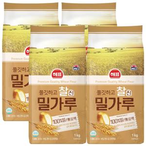 해표 찰진 밀가루 1kg 4개