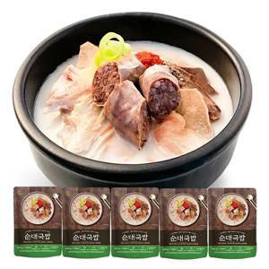 쏘리맘 돈사골 순대 국밥 600g-5개 세트 엠에스푸드 즉석 요리 캠핑 간단 간편 엄마손맛 간편식 혼밥 음식