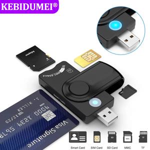 USB SIM 스마트 카드 리더, 은행 카드 IC/ID EMV SD TF MMC 카드 리더 어댑터, 윈도우 7 8 10 리눅스 OS용 USB-CCID ISO 7816