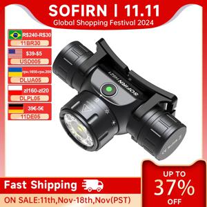 Sofirn EDC 헤드램프 18650 USB C 충전식 손전등 SFT40, 적외선 스위치 포함 강력한 헤드라이트, HS21 2000lm