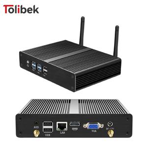 Tolibek 팬리스 HTPC 미니 PC, 인텔 코어 i3 5005U i5 4200U 셀러론 2955U DDR3L, 윈도우 10 프로 미니 PC, 오피스 데스크탑 컴퓨터, 와이파이