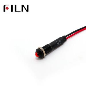 FL1A-8SW-1 블랙 하우징 미니 상승 헤드, 레드, 그린, 옐로우, 블루, LED 표시등, 20cm 와이어, 8mm, 12V