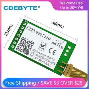 10Pcs LoRa LLCC68 868MHz 915MHz 무선 모듈 22dBm 장거리 5km E220-900T22D-V1.2 RSSI ISM 22dBm SMAK 안테나 수신기 IoT