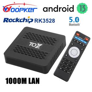 Woopker TV 박스 셋톱 박스, 안드로이드 13, 4GB RAM, 32GB ROM, RK3528, 듀얼 밴드 와이파이, BT5.0, AV1, 1000M LAN, 4K HD 미디어 플레이어, PK TOX3