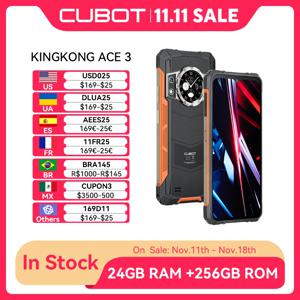 Cubot KingKong ACE 3, 초박형 러기드 스마트폰 안드로이드 14, 24GB RAM(8GB+16GB 확장), 256GB ROM, 6.583인치 FHD+ 90Hz 화면, 듀얼 스크린, 100MP 카메라, 32MP 전면 카메라, smartphone android 14, NFC, 실외 전화기, 장바구니에 추가, 7월 22일 판매