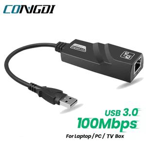 유선 USB 3.0 Rj45 랜 이더넷 어댑터, 기가비트 이더넷 네트워크 케이블, 샤오미 MiBox Windows10 네트워크 카드용, 100Mbps, Usb3.0