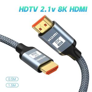 0.5-1.5M HDMI 8K 케이블 60HZ 2.1V 4K 144HZ 3D TV 고속 컴퓨터 모니터 프로젝터 PS 게임 콘솔 오디오 및 비디오