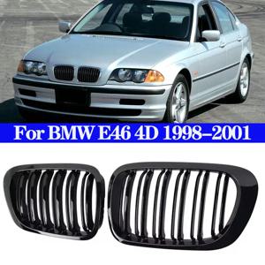 자동차 앞 범퍼 키드니 그릴, 레이싱 그릴, 글로스 블랙 그릴, BMW 3 시리즈 E46 4-문짝 4D 4DR 1998-2001 액세서리